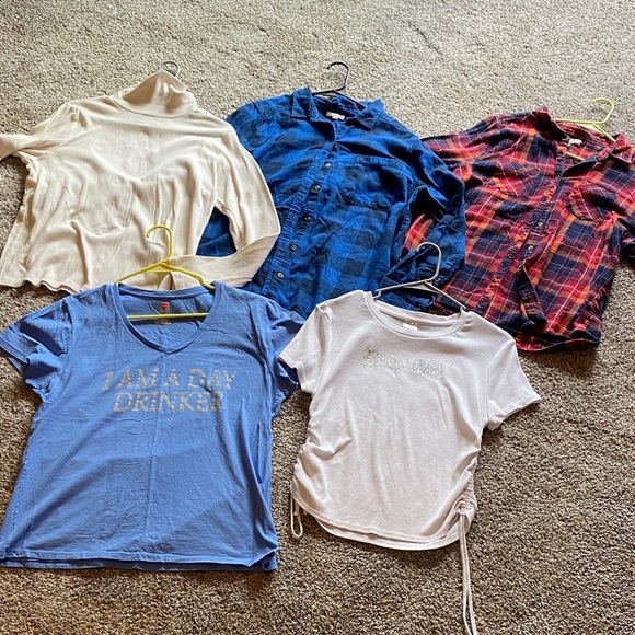 Tops - 🖤 Mixed Ladies Tops Bundle - Blue, Cream, Red Plaid